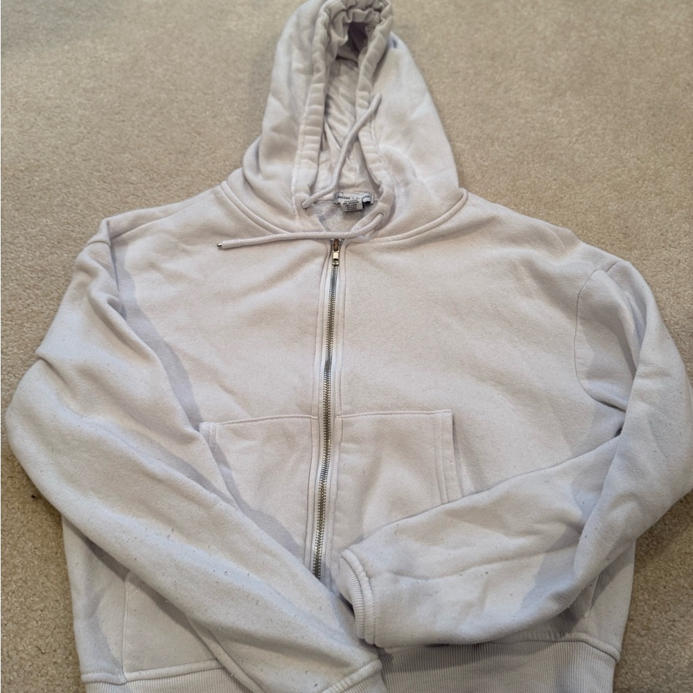 Light Gray Zip-Up Hoodie